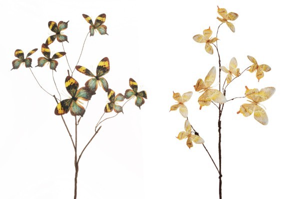 Διακοσμητικό Κλαδί - Πεταλούδες - Πράσινο/Λευκό (2 σχέδια)