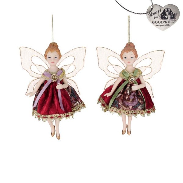 Ornament Angel - Burgundy/Purple - 18cm (2 assorted designs)