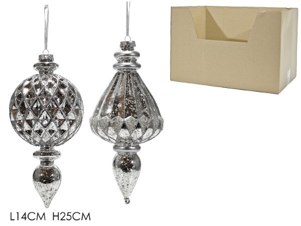 Στολίδι Σταγόνα – Jewl – Ασημί – 14xΥ25cm (2 σχέδια)