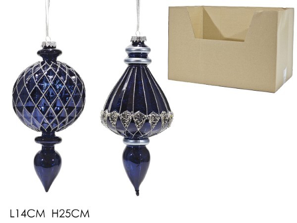 Στολίδι Σταγόνα – Jewl – Μπλε – 14xΥ25cm (2 σχέδια)