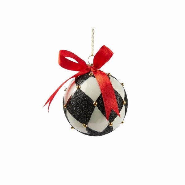 Μπάλα Στολίδι - Σκάκι - Μαύρο/Λευκό - Β8cm