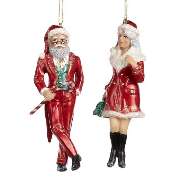 Ornament Mr/Mrs - Red - 11,5cm (2 assorted designs)