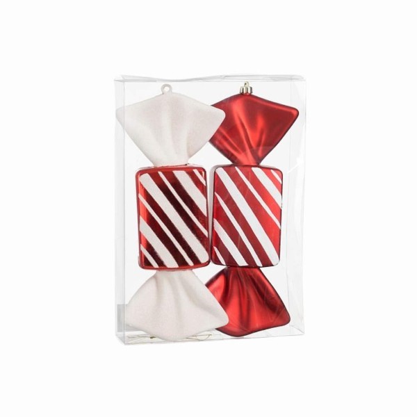 Στολίδια Σετ Καραμέλα - Κόκκινη/Λευκή - H32cm (2 τεμ.)