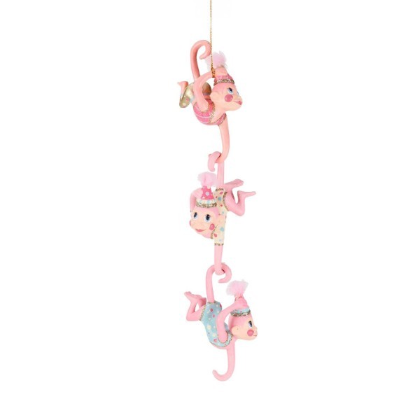 Ornament Monkey - Cotton Candy - Pink - 11,5cm