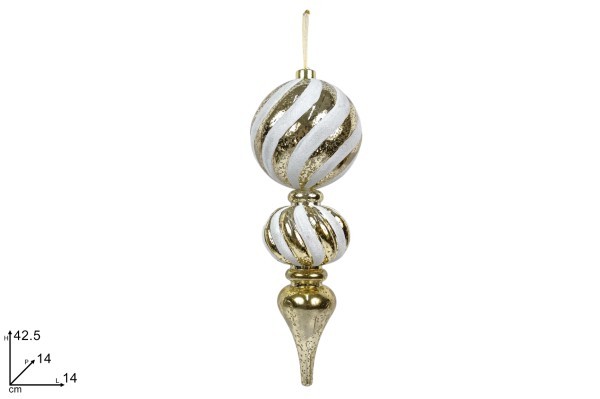 Κρεμαστό Διακοσμητικό - Lumina - Λευκό/Χρυσό - 14x14xY42.5εκ.