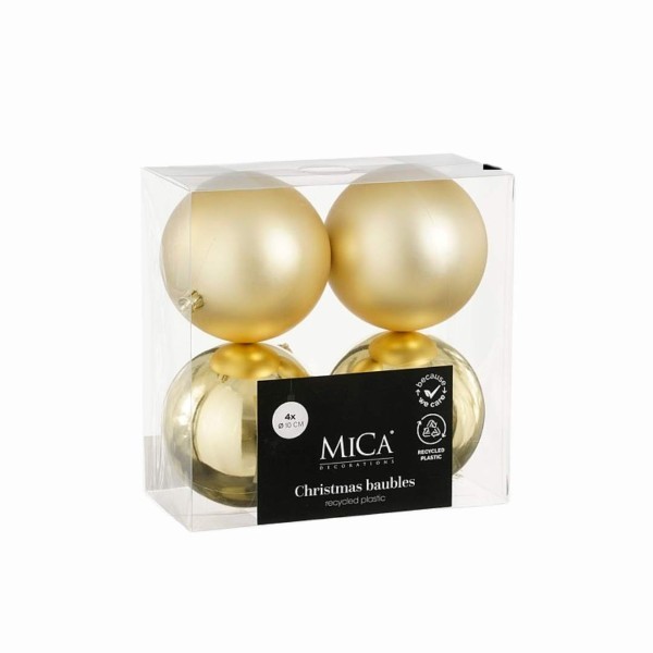 Στολίδι Μπάλα Σετ - Χρυσό - Β10cm (4τεμ.)