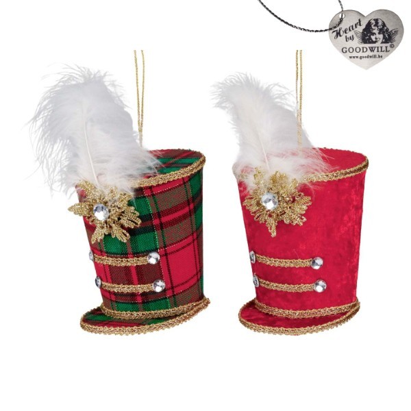 Ornament Hat - Red/Green - 20cm (2 assorted designs)