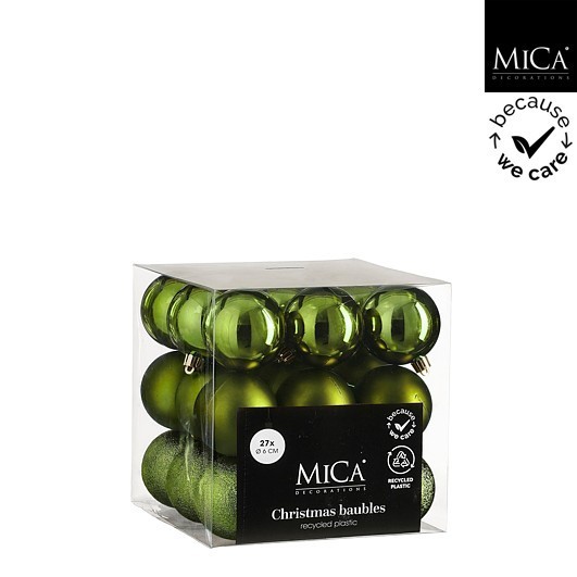 Στολίδι Μπάλα Σέτ - Πράσινο - D15cm (27 τεμ.)