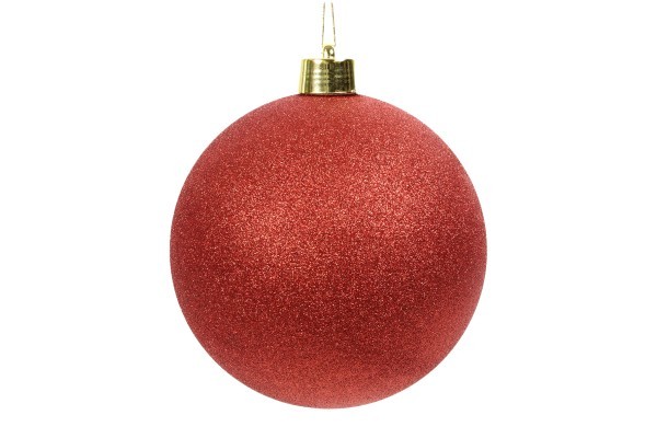 Στολίδι Μπάλα - Maxi - Κόκκινο με Γκλίτερ - D30cm