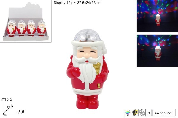 Προβολέας - Άγιος Βασίλης - Κόκκινο -8,5x6xΥ15,5εκ - LED/Music