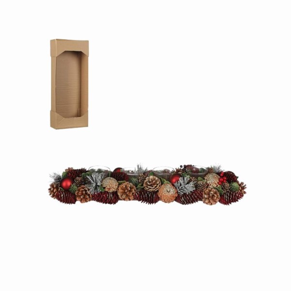 Κηροπήγιο - Eton - Κόκκινο - 54x16,5xΥ10cm