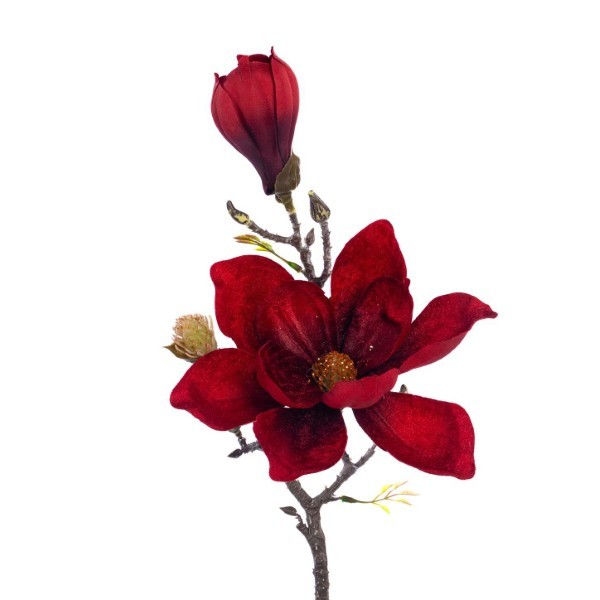Decorative Branch Magnolia - Burgundy - 61cm