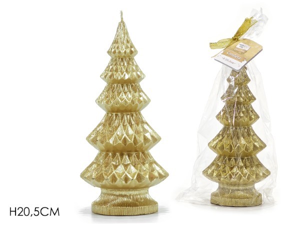Διακοσμητικό Κερί – Δέντρο – Χρυσό – Υ20,5cm