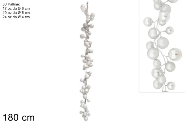 Χριστουγεννιάτικη Γιρλάντα – Frostina - Λευκό – Υ180εκ.
