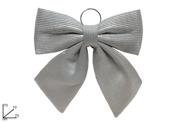 Διακοσμητικός φιόγκος - Ριγέ Ασημί -70xΥ70εκ