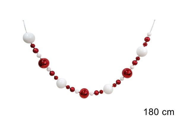 Χριστουγεννιάτικη Γιρλάντα – Lumea – Κόκκινο/ Λευκό – Υ180εκ.