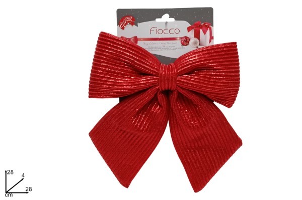 Διακοσμητικός φιόγκος - Ριγέ Κόκκινο - 28xΥ28εκ