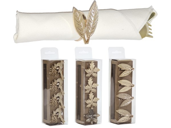 Δαχτυλιδια Πετσέτας – Lux – Χρυσός – 4τμχ (3 σχέδια)