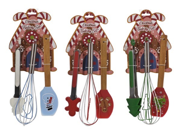 Σετ Μαγειρικών Εργαλείων – Σπάτουλα/Κλιπ/Αναδευτήρας – 3 σχέδια