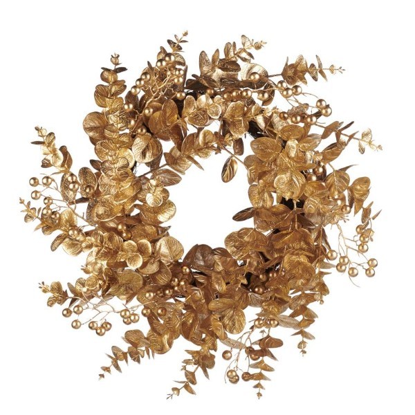 Decorative Wreathe - Eucalypt - Gold - D55cm