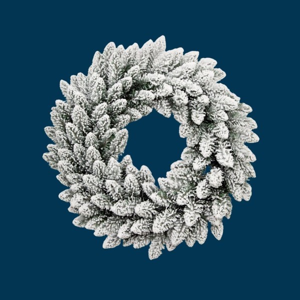 Χριστουγεννιάτικο Στεφάνι - Flock - Λευκό