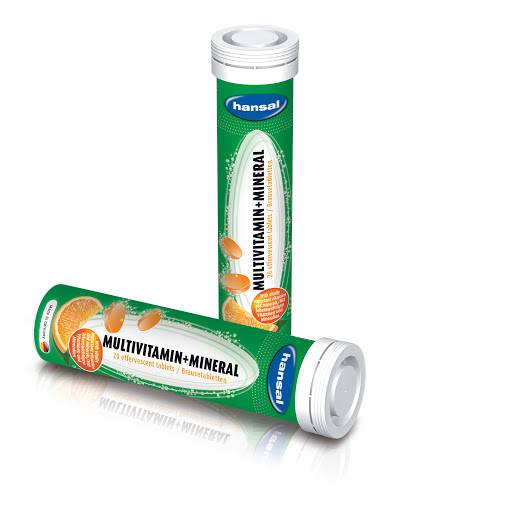 Hansal Multivitamin + Mineral Effervescent Tablets With Orange Flavor 20 Pieces