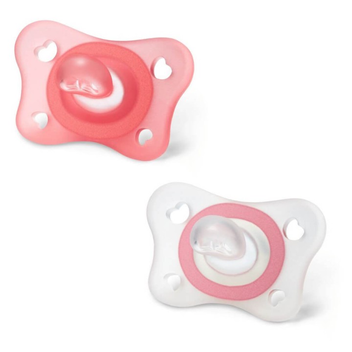Mini Soft Silicone Girls Baby Soother 2-6M 2 Units