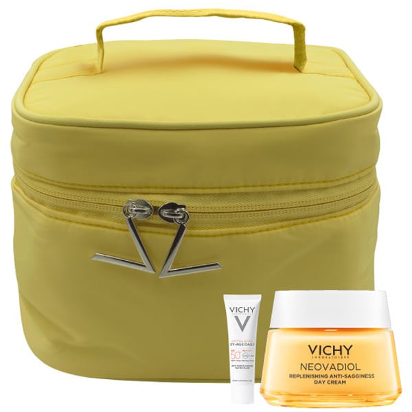 Vichy Neovadiol with Neovadiol Replenishing Anti-Sagginess Day Cream, 50ml & Gift Capital Soleil UV-Age Daily SPF 50+ Face Sunscreen, 15ml & Toiletry Bag, 1pc, 1set