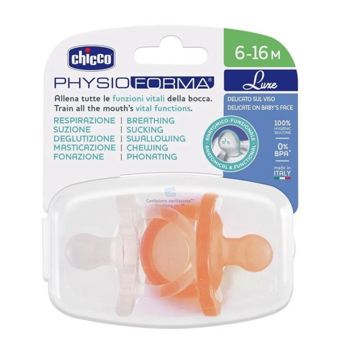 Chicco Physioforma Luxe Silicone Baby Soother 6-16M, 2Pcs