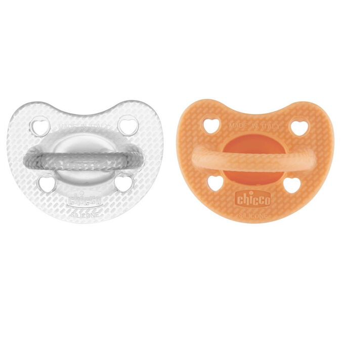 Chicco Physio Forma Silicone Pacifier 16-36 Months Orange-Transparent 2 Pieces