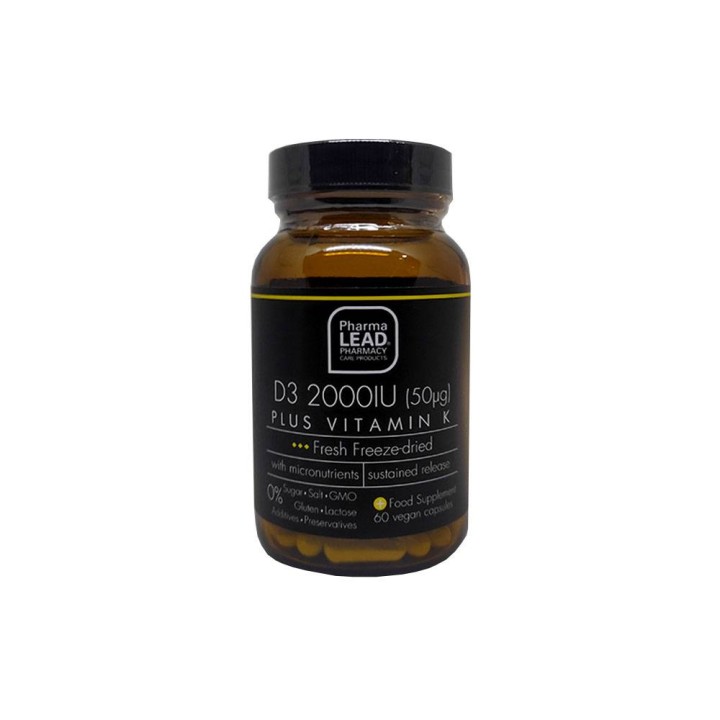 PHARMALEAD Vit D 3 2000iu plus Vitamin K 60 Caps