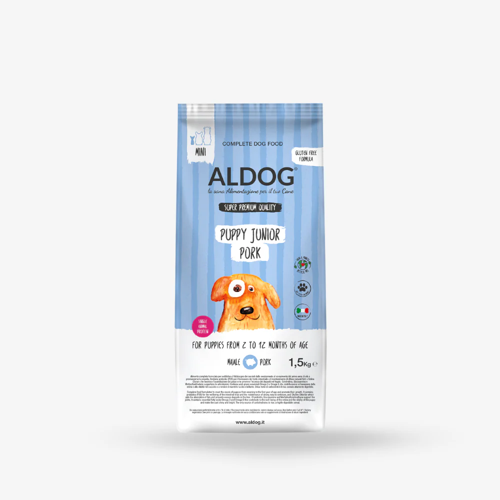 ALDOG | Super Premium | Puppy Junior | Pork +amp; Rice | Mini | 1,5kg