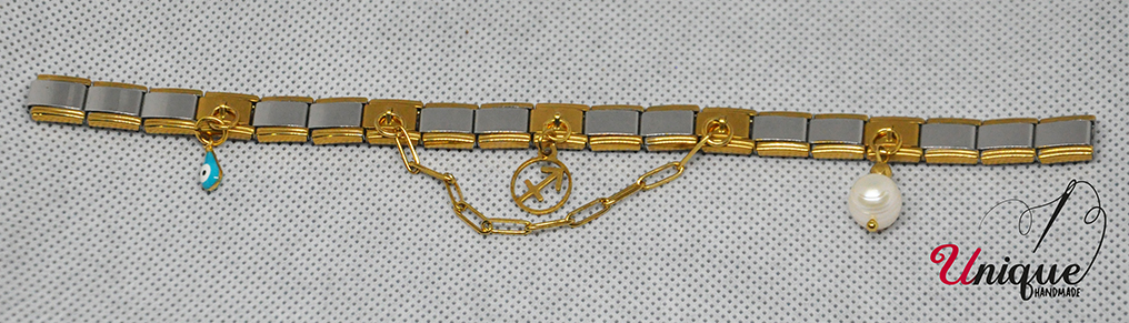 Gold Silver Stainless Steel Elastic Bracelet Sagittarius