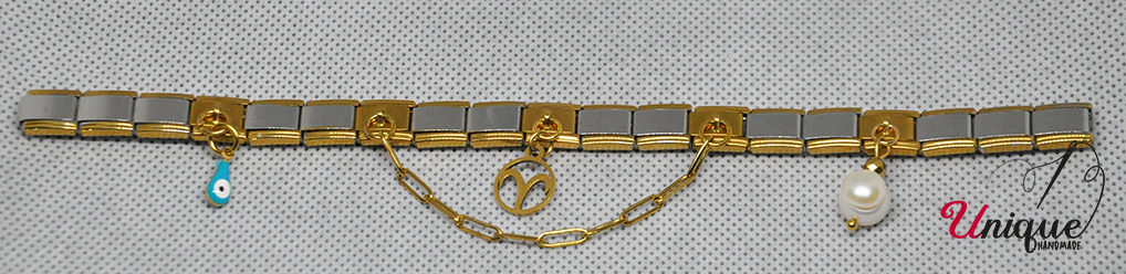 Gold Silver Stainless Steel Elastic Bracelet Aries