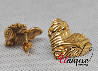 Gold Stainless Steel Heart Earrings