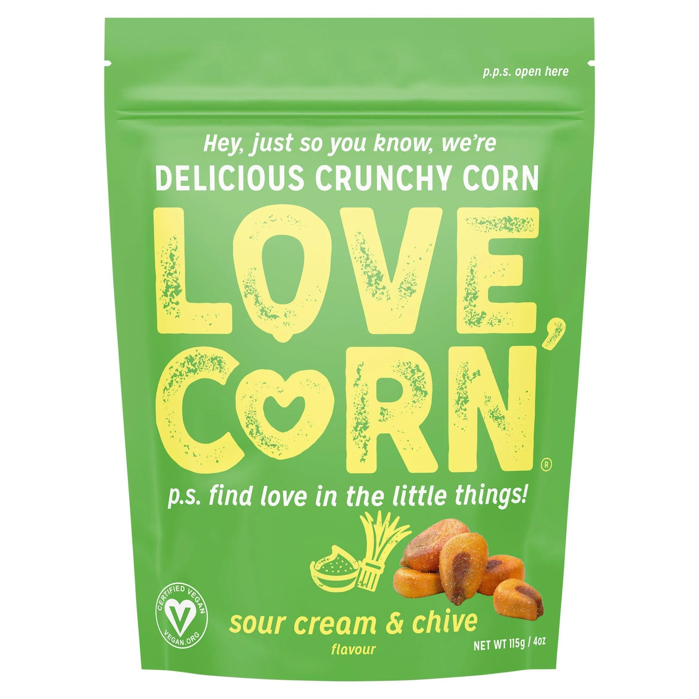 Love Corn - Roasted Corn -  Sour Cream & Chive Olive 45G