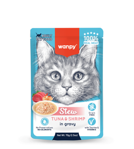 Wanpy Stew Tuna With Shrimps In Gravy For Cats - 70gr