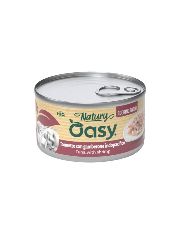 Oasy Wet Cat Natury Cooking Broth Tuna With Prawn - 85gr