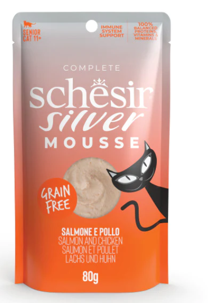 Schesir Cat's wet food Silver Salmon & Chicken Mousse Pouch 80gr