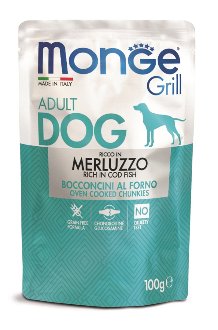 Monge Grill Dog Wet Cod Fish - 100gr