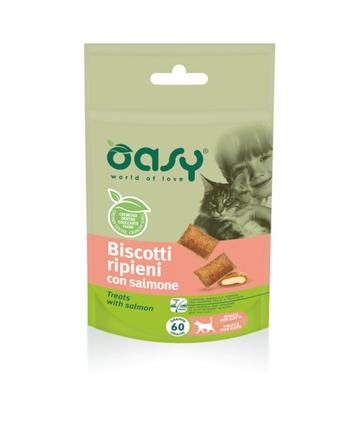 Oasy Cat Snacks - Biscuits With Salmon Flavour - 60gr