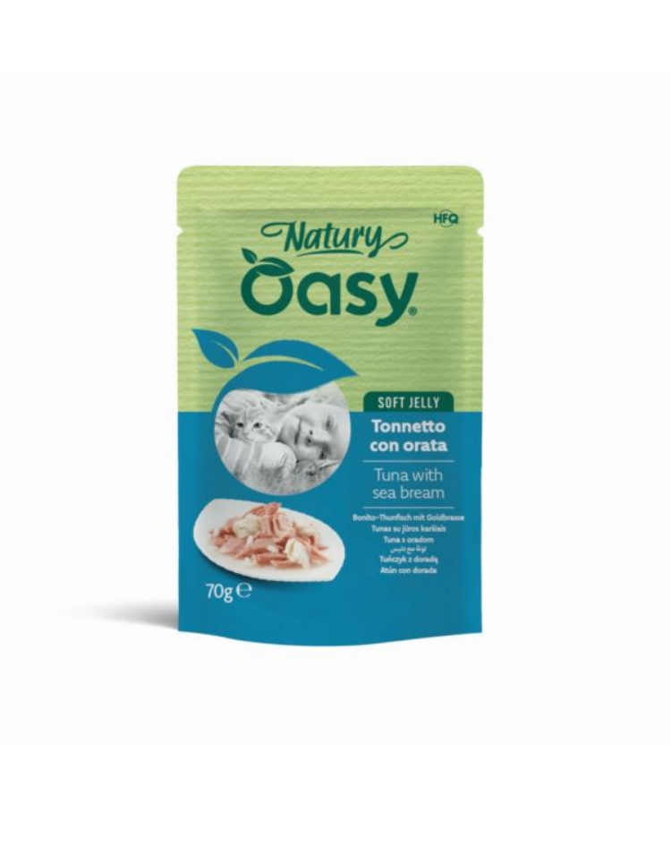 Oasy Wet Cat Natury Soft Jelly - Tuna With Sea Bream - 70gr