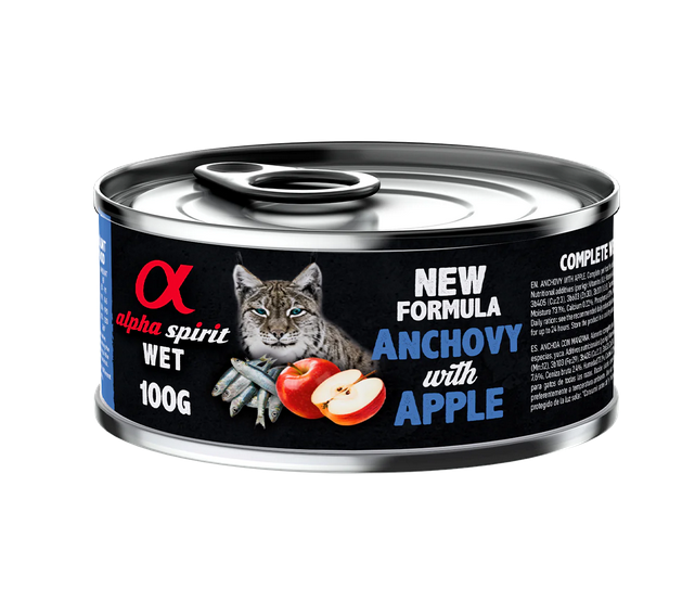 Alpha Spirit Anchovy With Apple Adult Wet Cat Food - 100gr