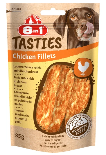 8In1 Dog Snack Tasties Chicken Fillets 85Gr