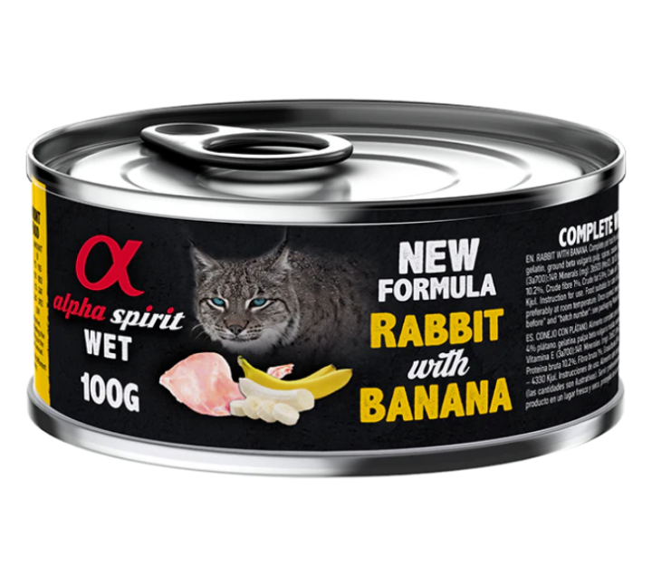 Alpha Spirit Rabbit With Banana For Sterilized Cats Wet Food - 100gr