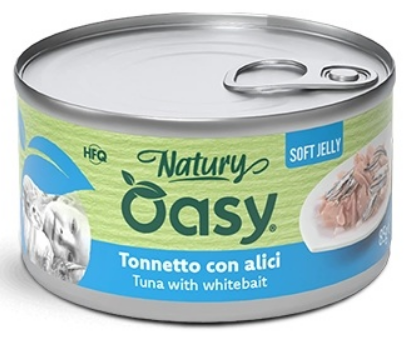 Oasy Natury Tuna With Whitebait In Soft Jelly - 85gr