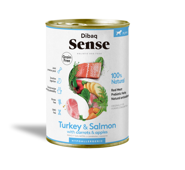Dibaq Sense Salmon And Turkey Puppy Wet Food - 380gr