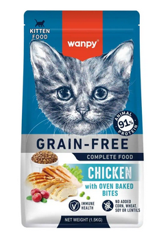 Wanpy Grain Free Chicken Dry Kitten Food - 1.5 Kg