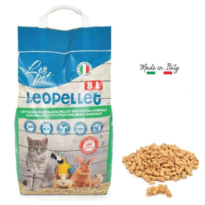Leopet Natural Pellet Litter - 8 Kg