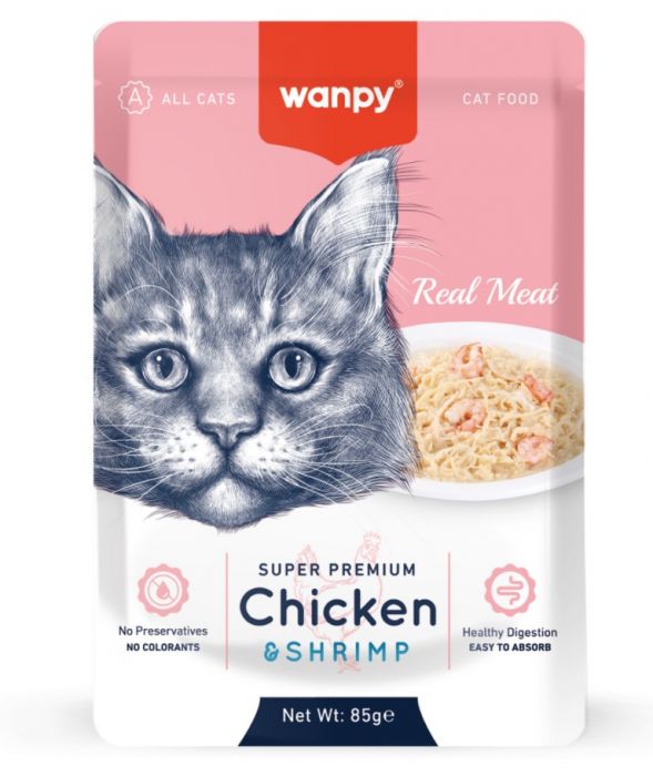 Wanpy - Cat Pouch Chicken & Shrimp 85gr - 85gr